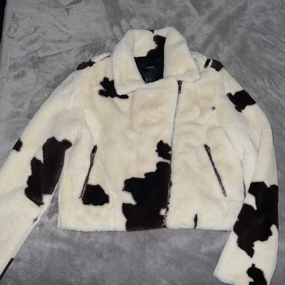 Cow Print Cropped Jacket